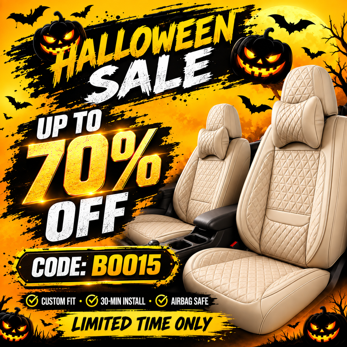 Premium Custom-Fit Nappa Leather Seat Covers