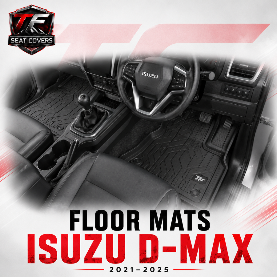 Sharkskin Custom-Fit Isuzu D-MAX 2021–2025 3D TPE All-Weather Floor Mats