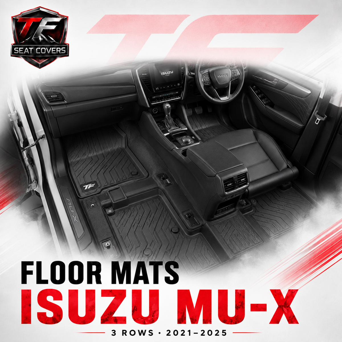 Sharkskin Custom-Fit Isuzu MU-X 3 Rows 2021–2025 All-Weather Floor Mats - main thumbnail 20260723