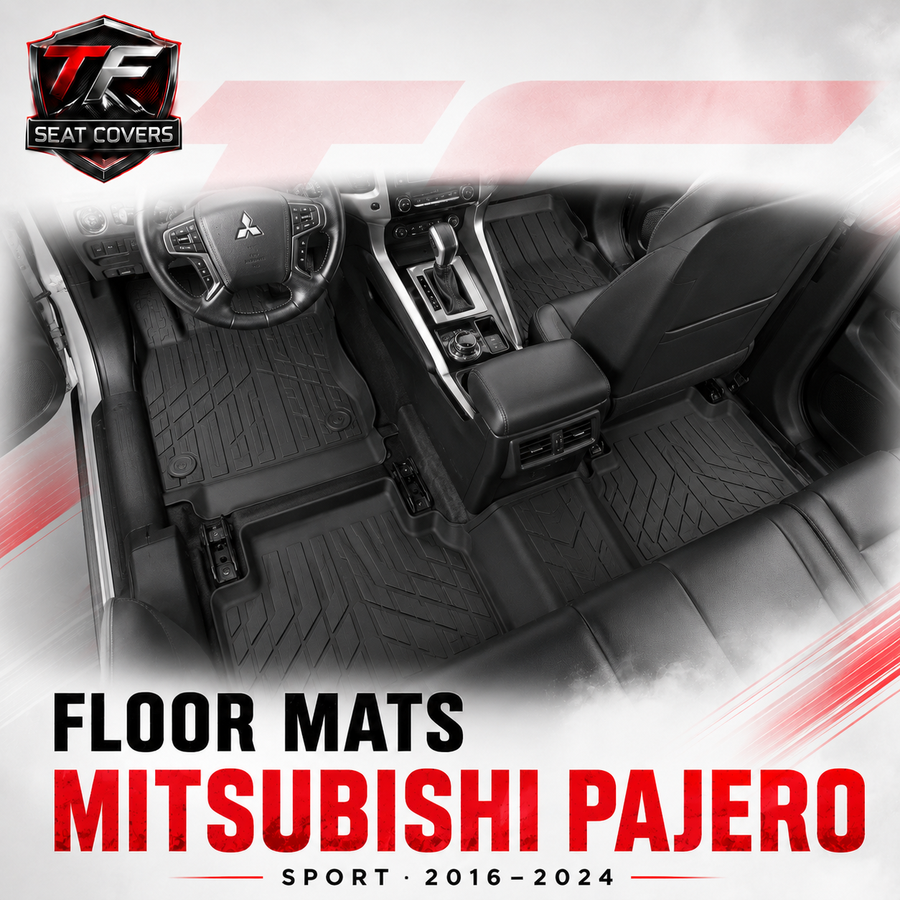 Sharkskin Custom-Fit Mitsubishi Pajero Sport 2016–2024 3D TPE All-Weather Floor Mats