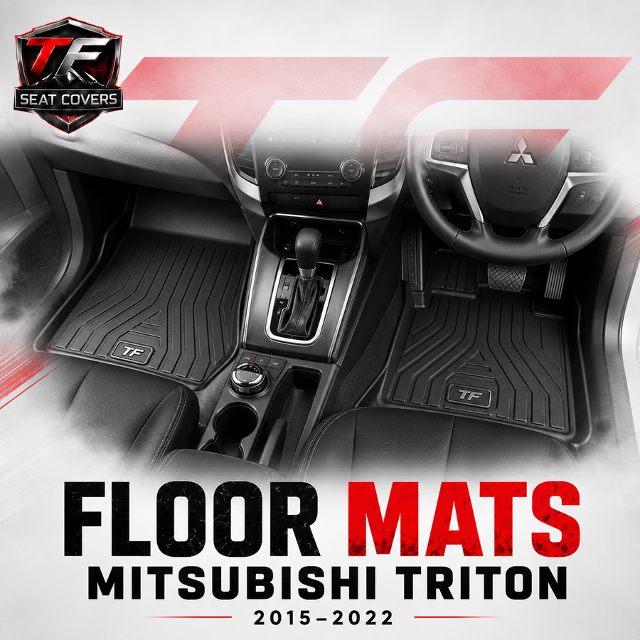 Sharkskin Custom-Fit Mitsubishi Triton 2015–2022 3D TPE All-Weather Floor Mats
