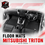 Sharkskin Custom-Fit Mitsubishi Triton 2015-2024 All-Weather Floor Mats 2