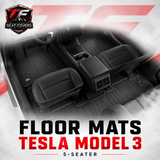 Sharkskin Custom-Fit Tesla Model 3 (5-Seater) All-Weather Floor Mats 1