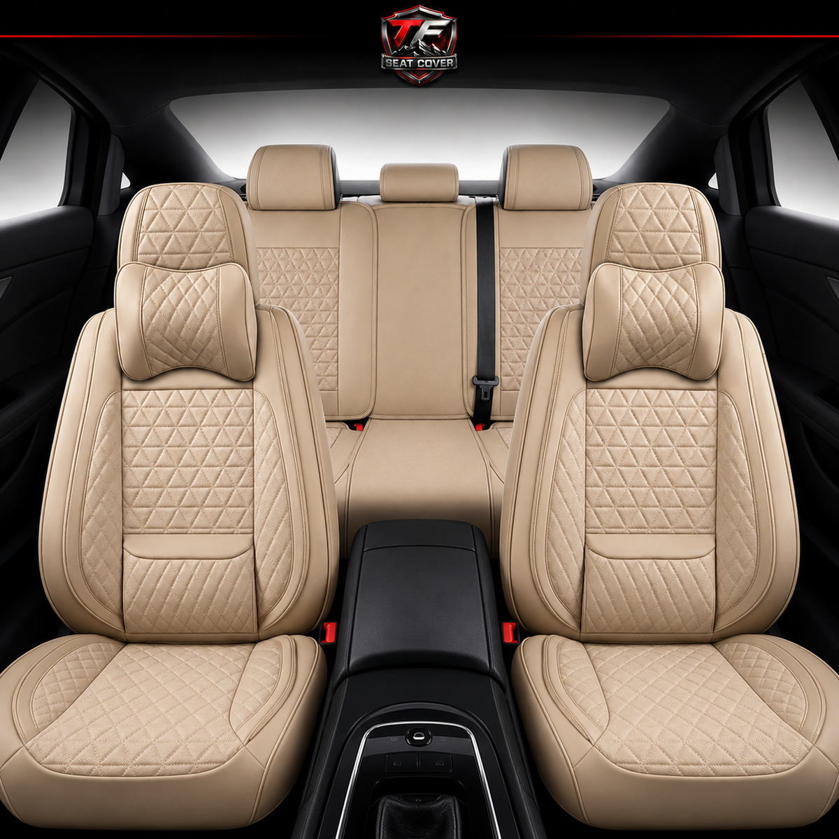 Premium Nappa Leather Seat Covers | Custom Fit for Cars, SUVs & Trucks - Beige / Front & Rear Seats variant image 20260723-r4