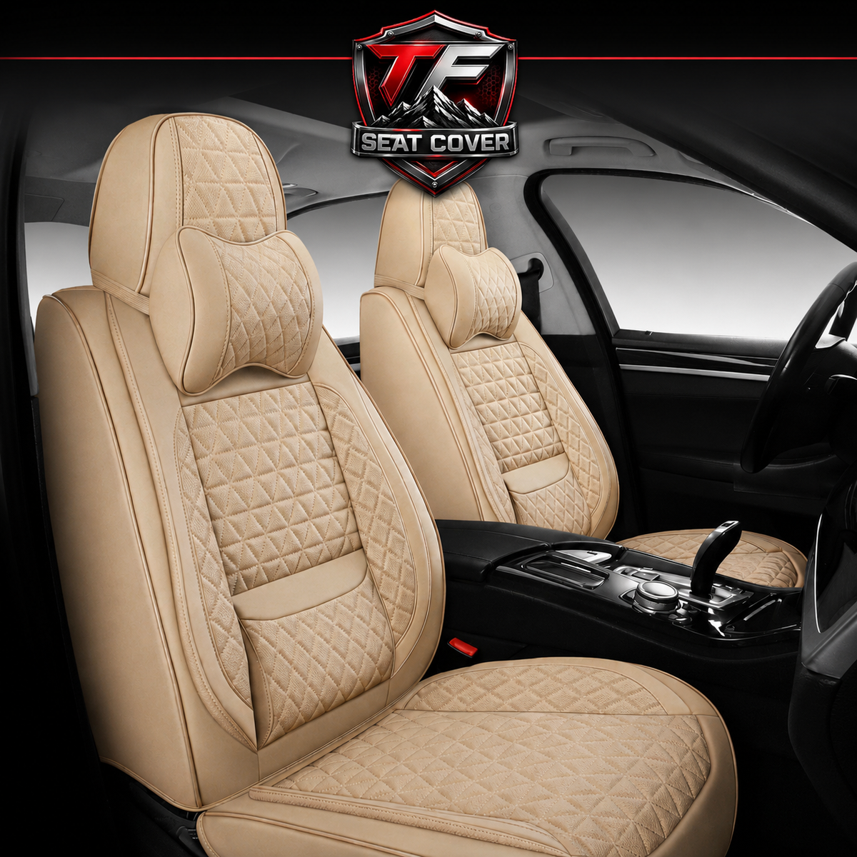Premium Nappa Leather Seat Covers | Custom Fit for Cars, SUVs & Trucks - Beige / Front Seats Only variant image 20260723-r4
