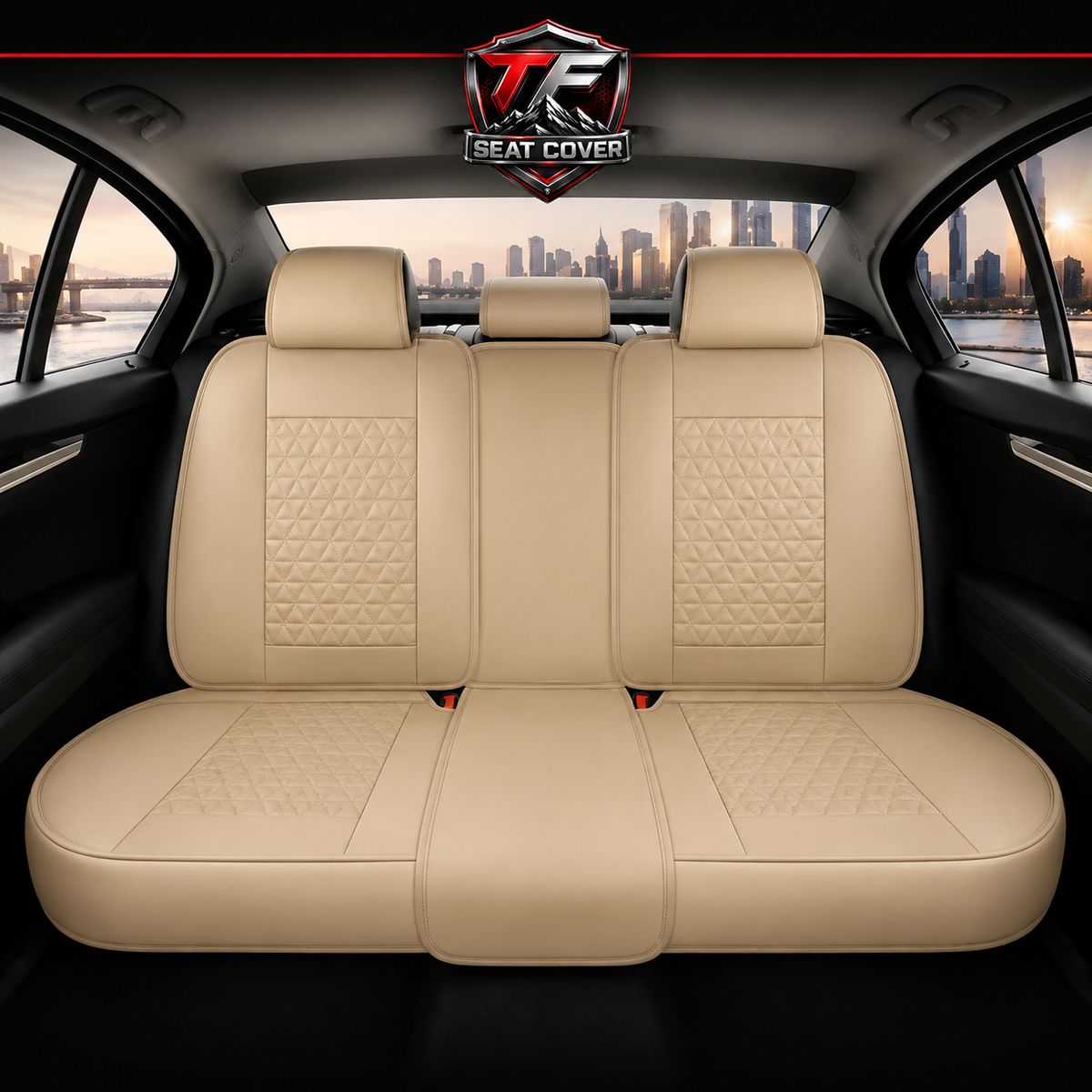 Premium Nappa Leather Seat Covers | Custom Fit for Cars, SUVs & Trucks - Beige / Rear Seats Only variant image 20260723-r5