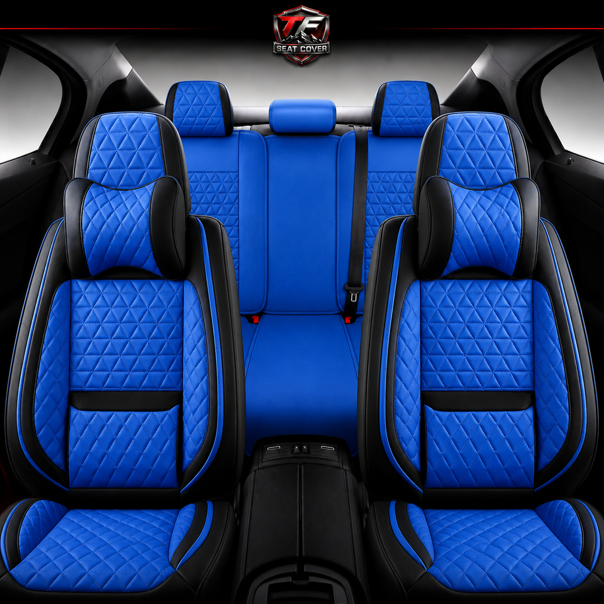 Premium Nappa Leather Seat Covers | Custom Fit for Cars, SUVs & Trucks - Black & Blue / Front & Rear Seats variant image 20260723-r4