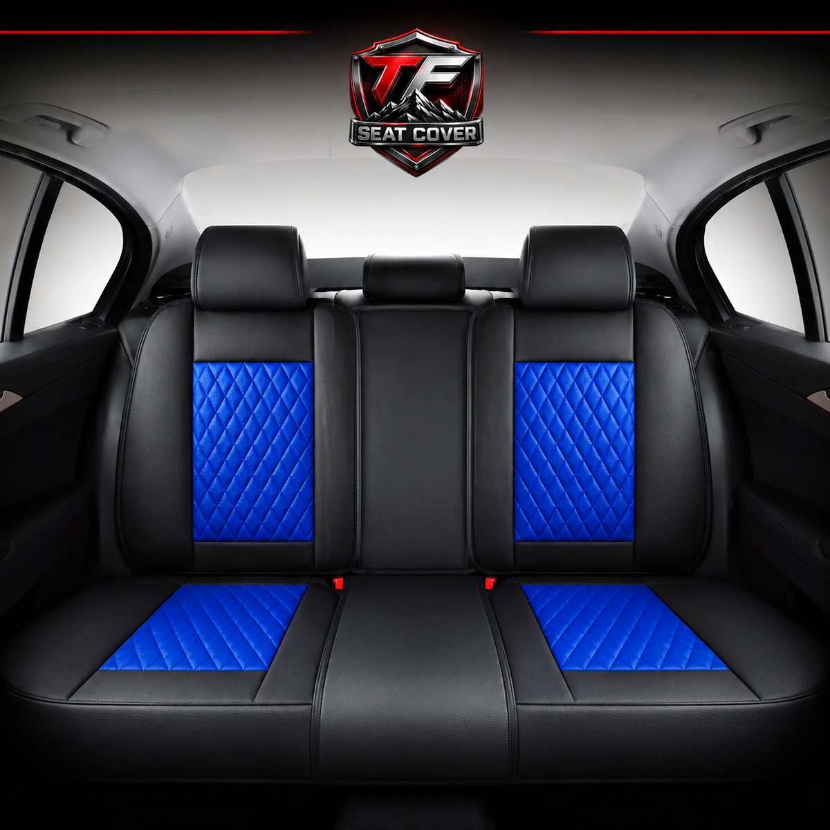 Premium Nappa Leather Seat Covers | Custom Fit for Cars, SUVs & Trucks - Black & Blue / Rear Seats Only variant image 20260723-r5