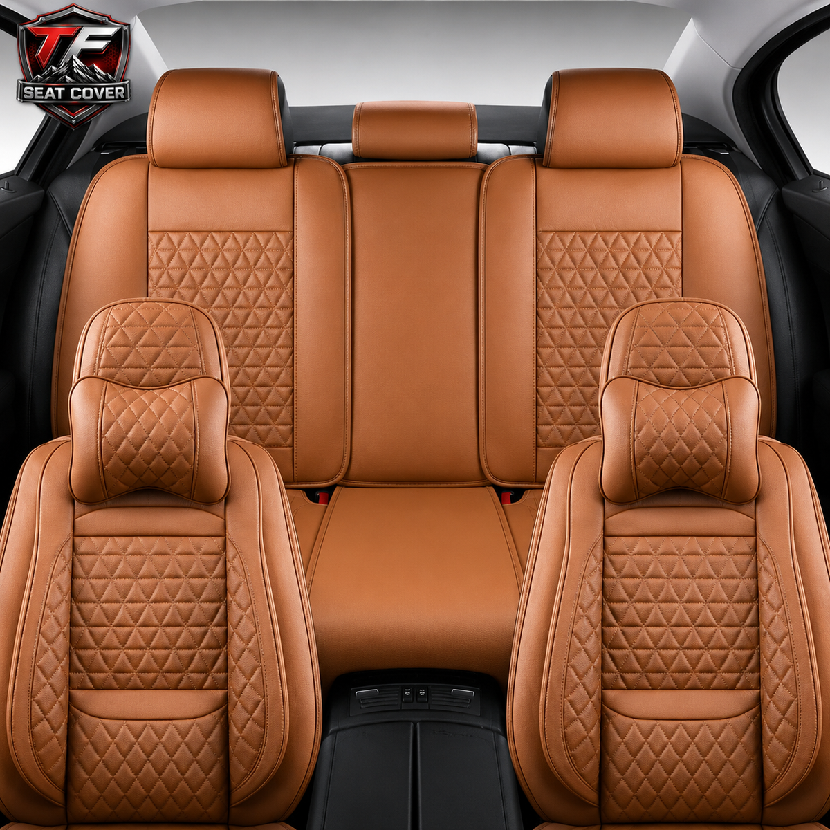 Premium Nappa Leather Seat Covers | Custom Fit for Cars, SUVs & Trucks - Brown / Front & Rear Seats variant image 20260724-r1