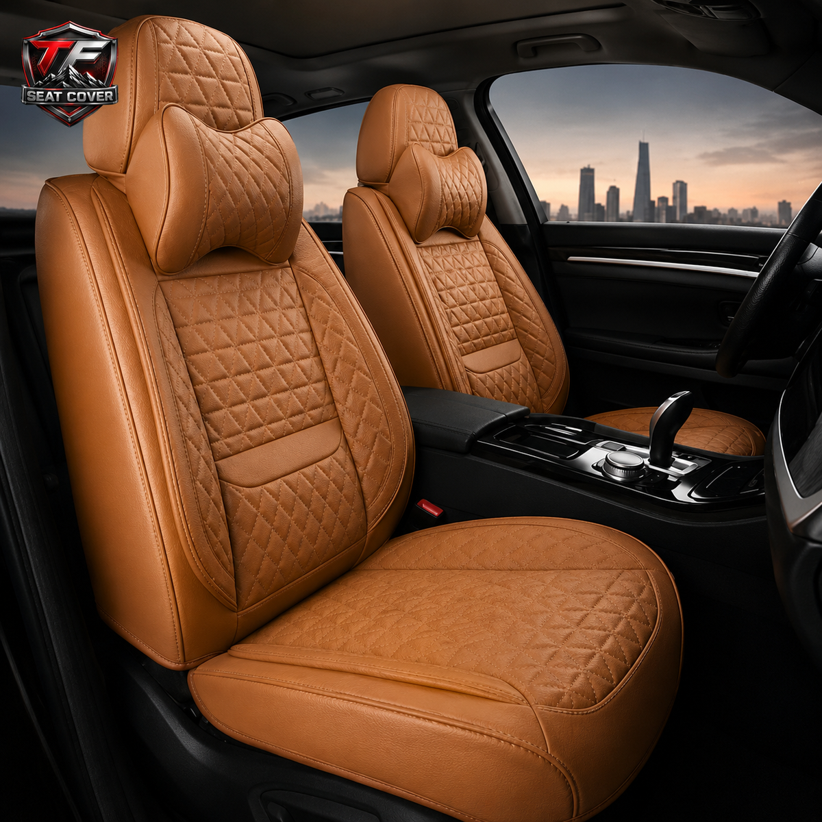 Premium Nappa Leather Seat Covers | Custom Fit for Cars, SUVs & Trucks - Brown / Front Seats Only variant image 20260724-r1
