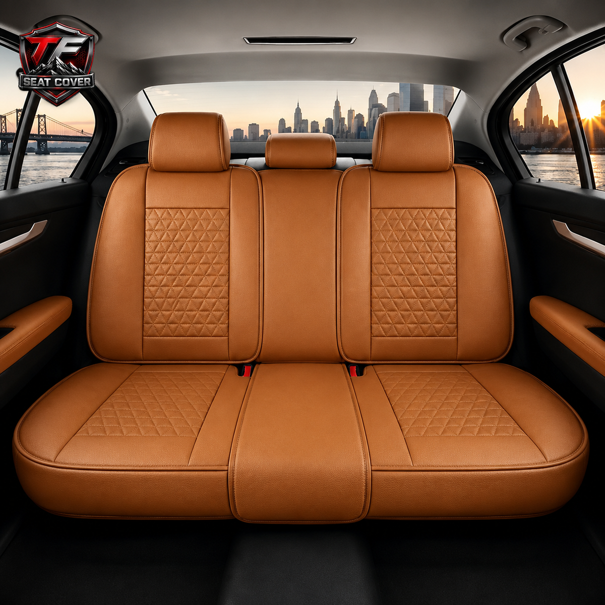 Premium Nappa Leather Seat Covers | Custom Fit for Cars, SUVs & Trucks - Brown / Rear Seats Only variant image 20260724-r1