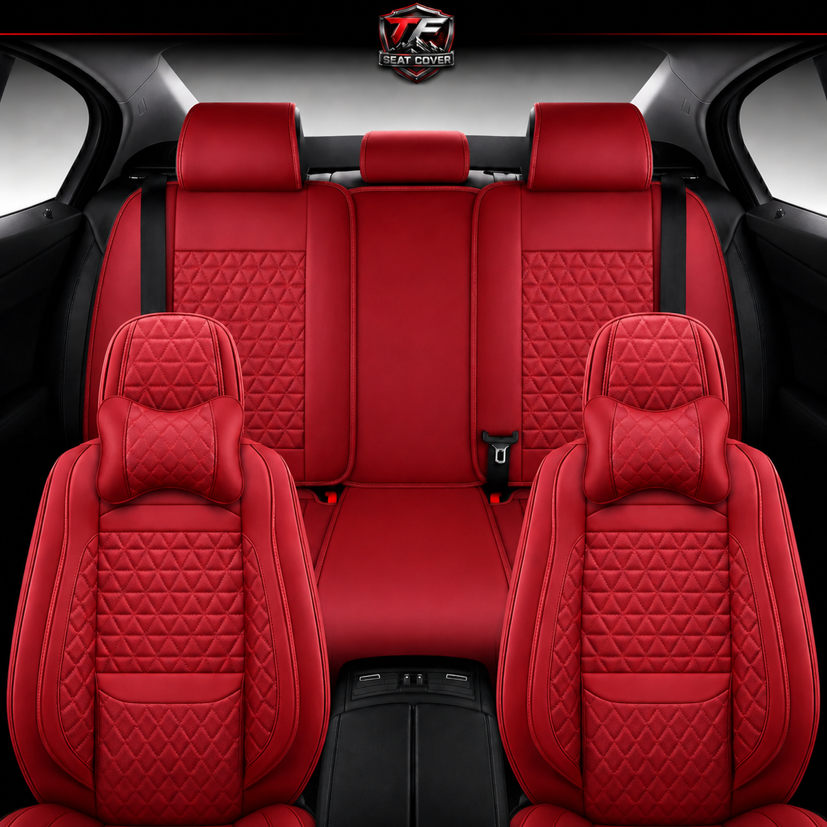 Premium Nappa Leather Seat Covers | Custom Fit for Cars, SUVs & Trucks - Wine Red / Rear Seats Only variant image 20260723