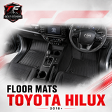 Sharkskin Custom-Fit Toyota Hilux 2018+ 3D TPE All-Weather Floor Mats 1