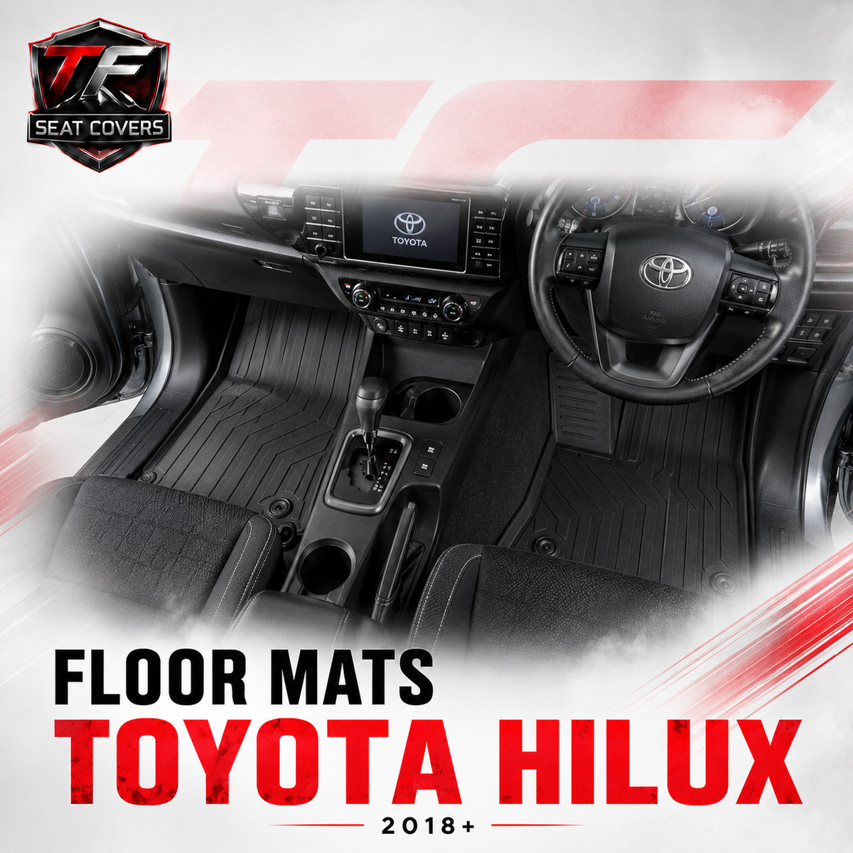 Sharkskin Custom-Fit Toyota Hilux 2018+ 3D TPE All-Weather Floor Mats - main thumbnail 20260723